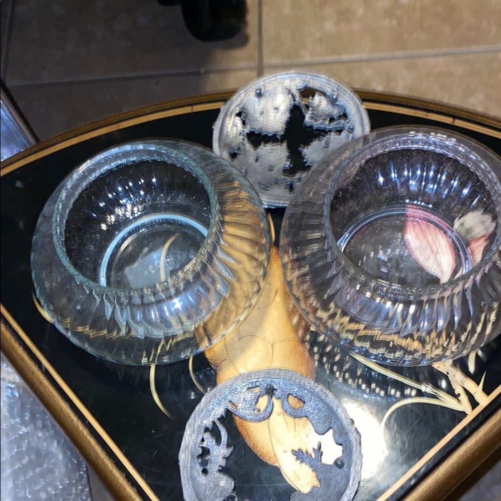 BX46 Vintage Elegant Silver and Glass Decorative Potpourri Bowls - Picture 5 of 7